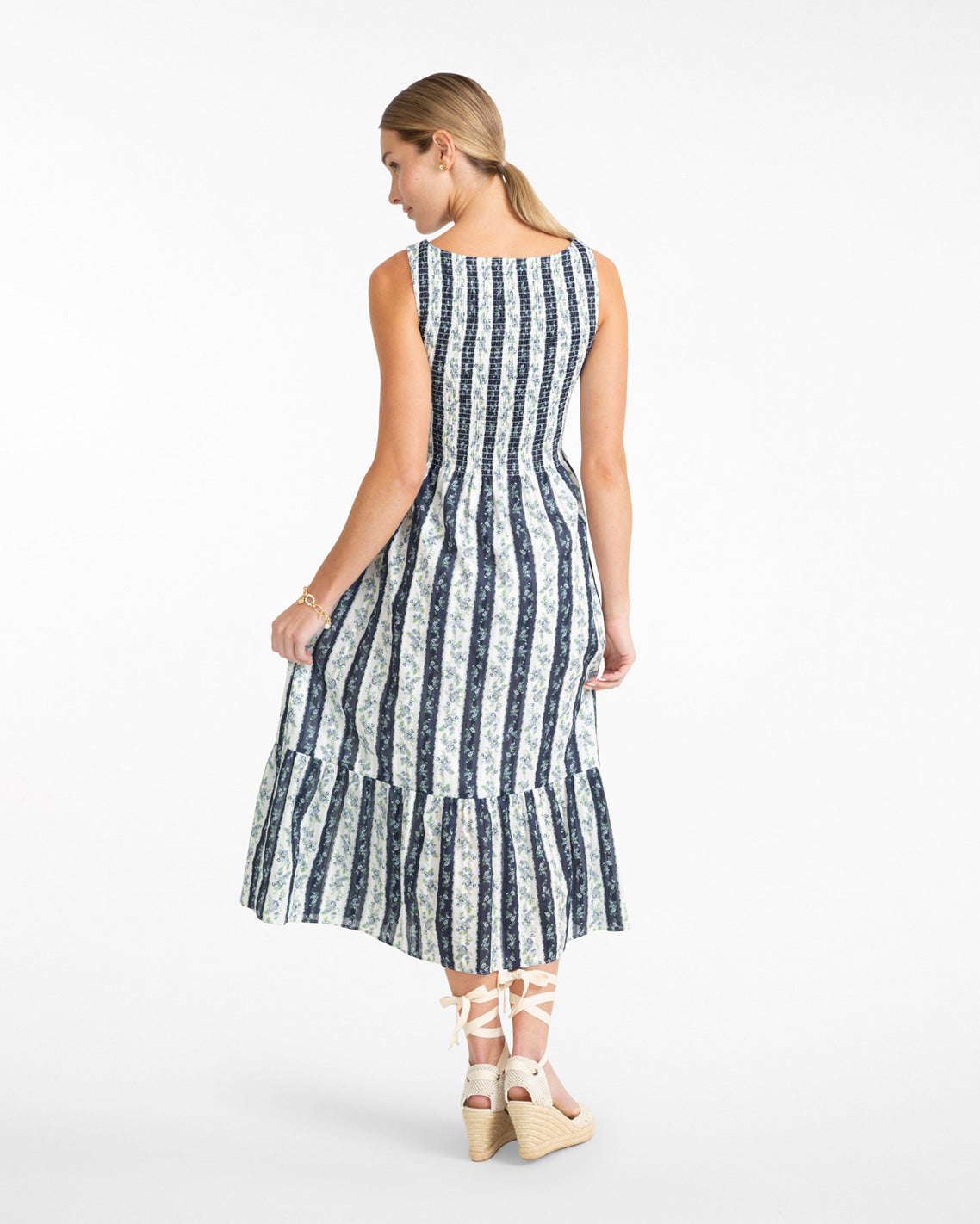 Wren Dress in Floral Stripe