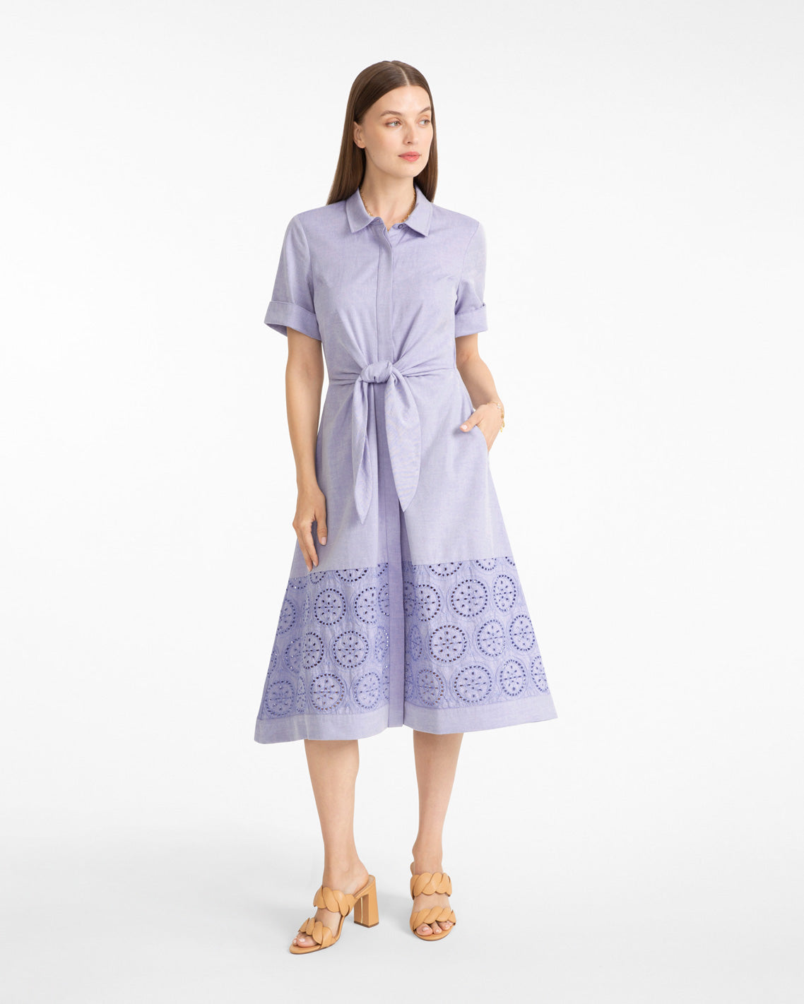 Riley Midi Shirtdress in Embroidery