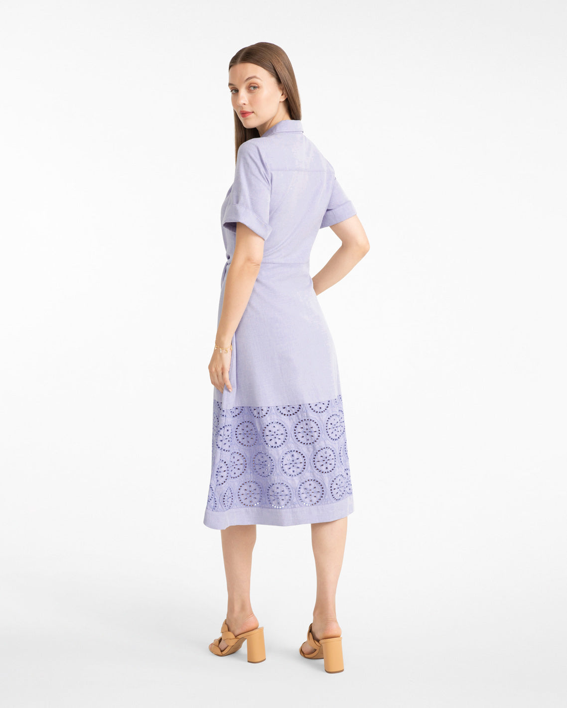 Riley Midi Shirtdress in Embroidery