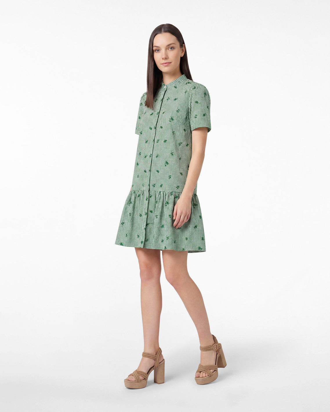 Berkeley Smocked Waist Midi Dress in Green – Draper James Berkeley Smocked Waist Midi Dress in Green – Draper James