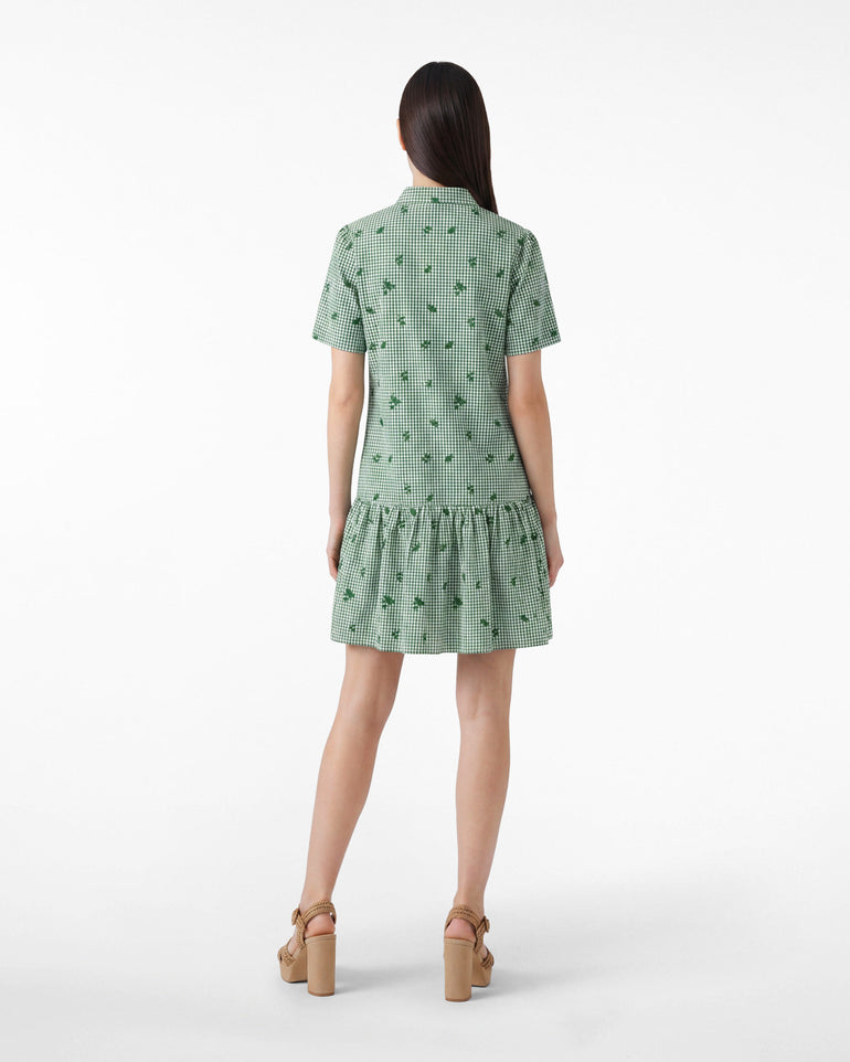 Molly Mini Dress in Green Gingham