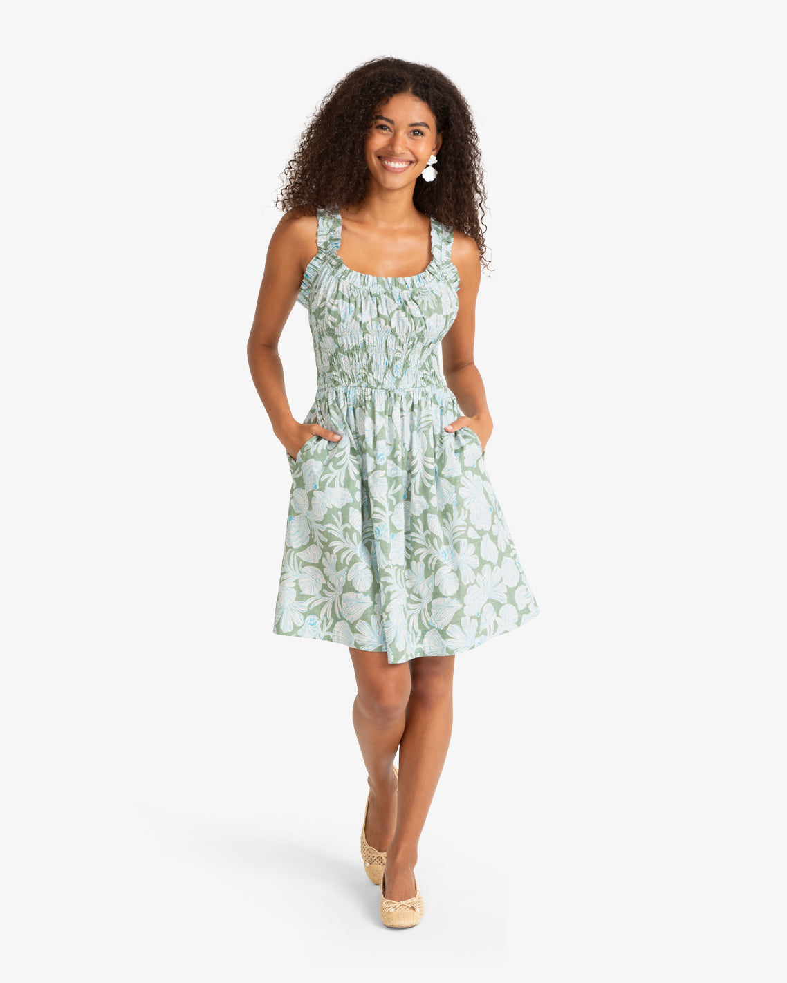 Morgan Mini Dress in Two Tone Shell
