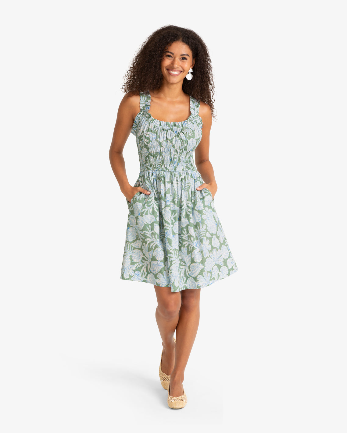 morgan mini dress Morgan Mini Dress in Two Tone Shell | Color - Green Multi / M