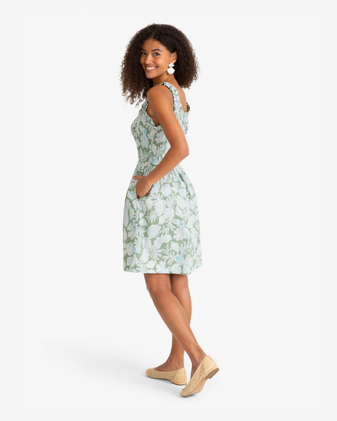 Morgan Mini Dress in Two Tone Shell