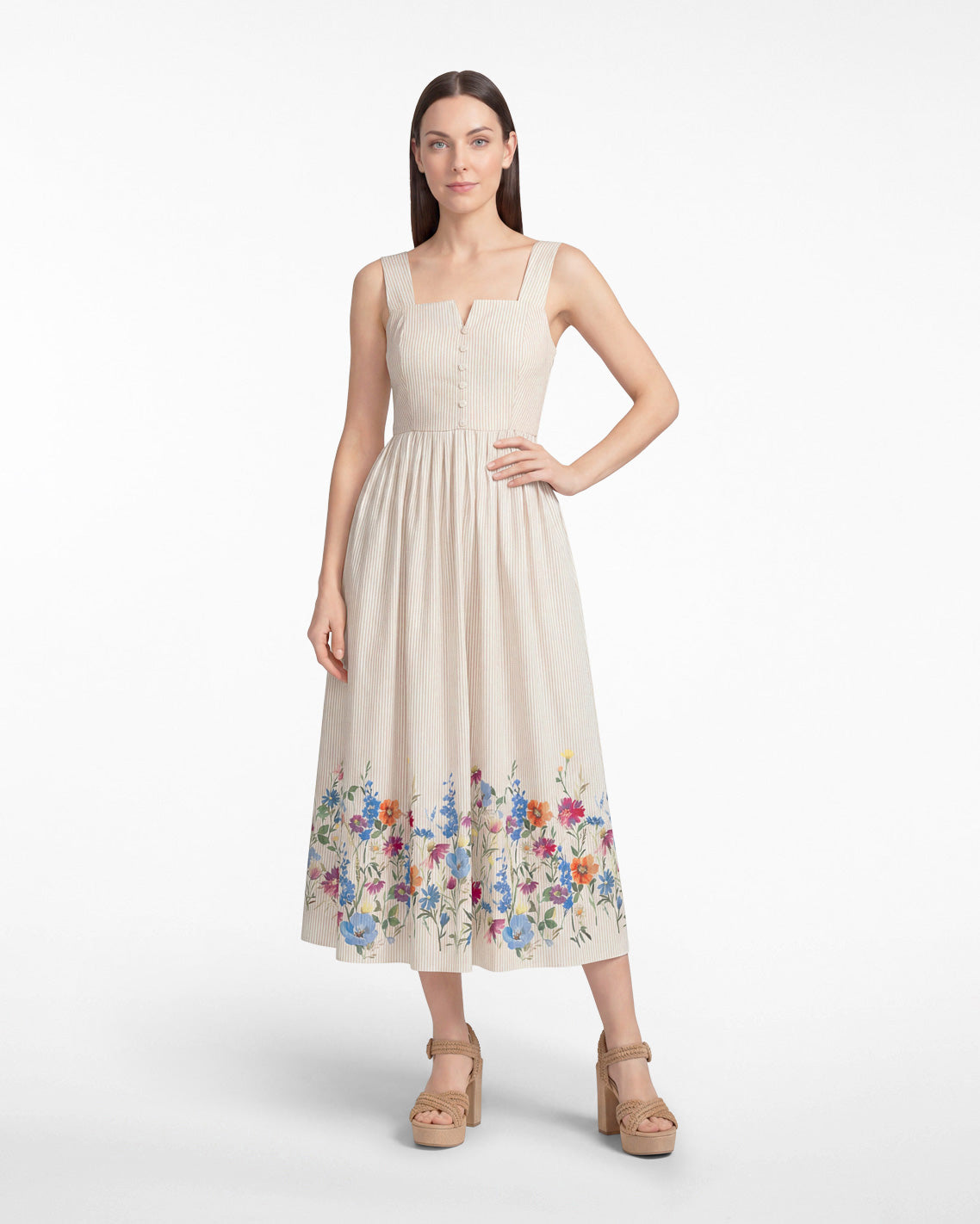 Clarence Midi Dress in Summer Blooms