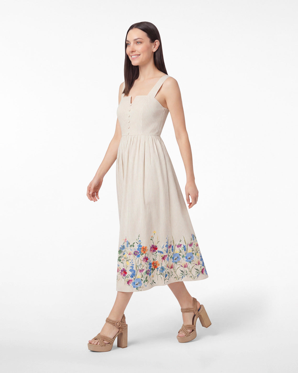 Clarence Midi Dress in Summer Blooms