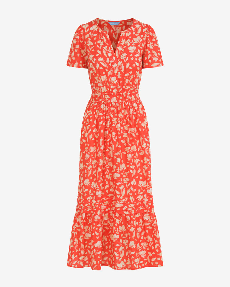 Hollie Midi Dress in Floral Poppy
