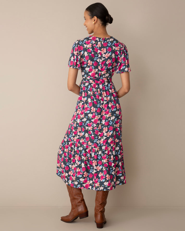 Rhode Midi Dress in Whimsical Garden
