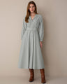 Eliza Striped Shirting Midi Dress