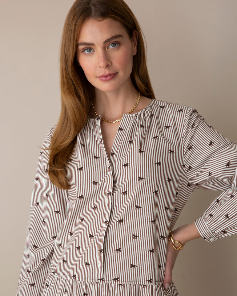 Bella Mini Dress in Derby Stripe