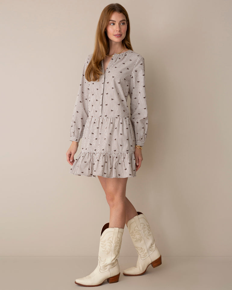 Bella Mini Dress in Derby Stripe