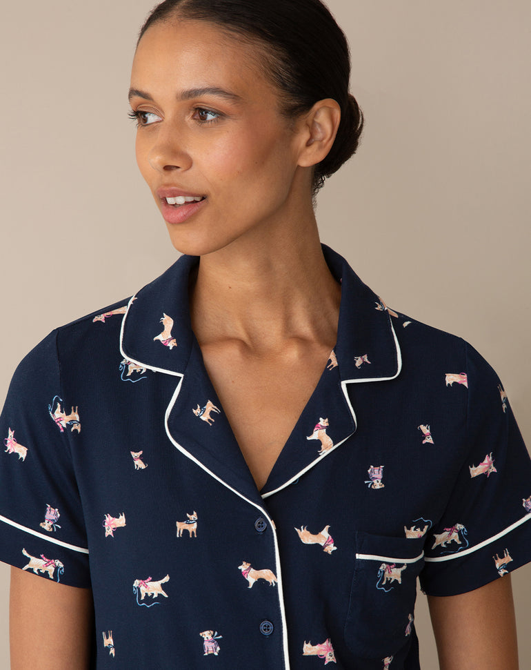 Sara Pajama Set in Winter Dog Print