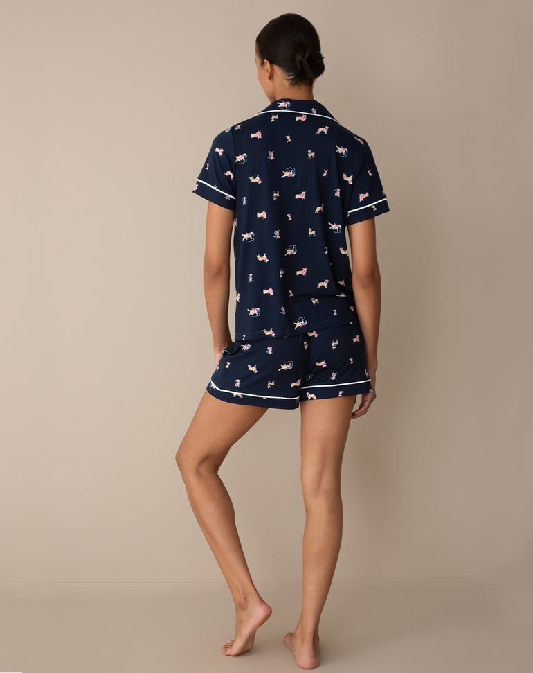 Sara Pajama Set in Winter Dog Print