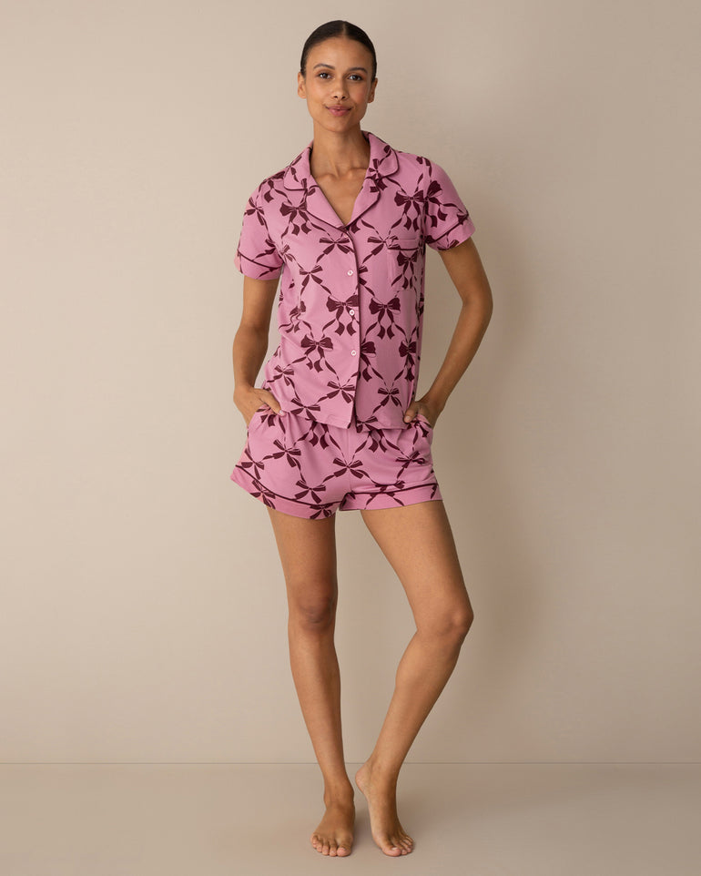 Sara Pajama Set in Trellis Bow