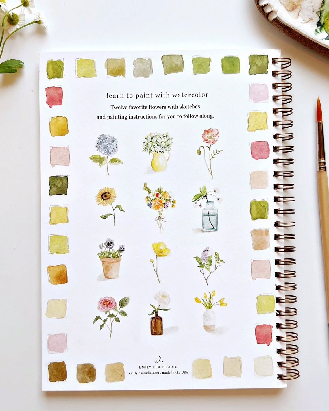 Flowers Watercolor Workbook