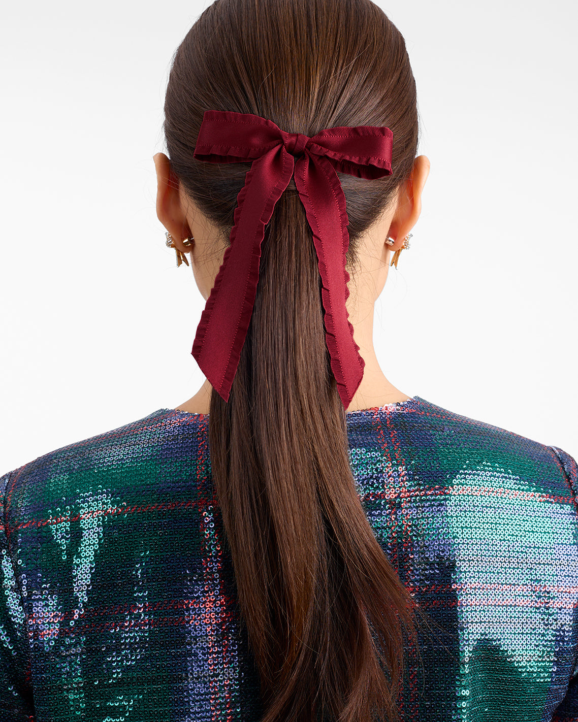 Ruffle Edge Bow Barette