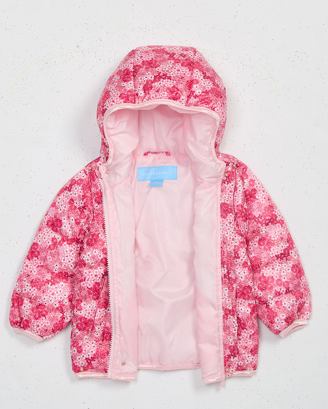 Girls Zip Up Printed Coat