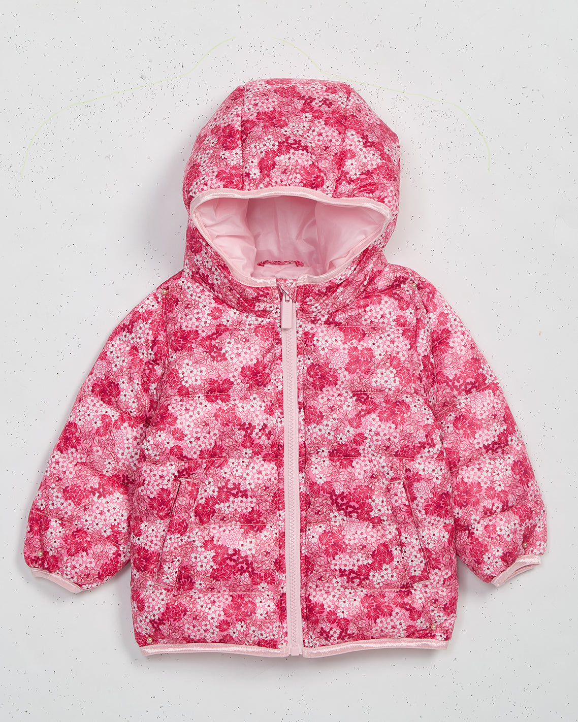 Girls Zip Up Printed Coat