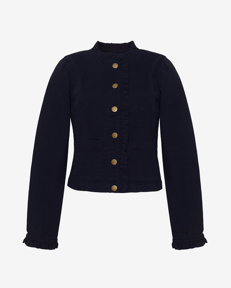 Ruffle Denim Jacket