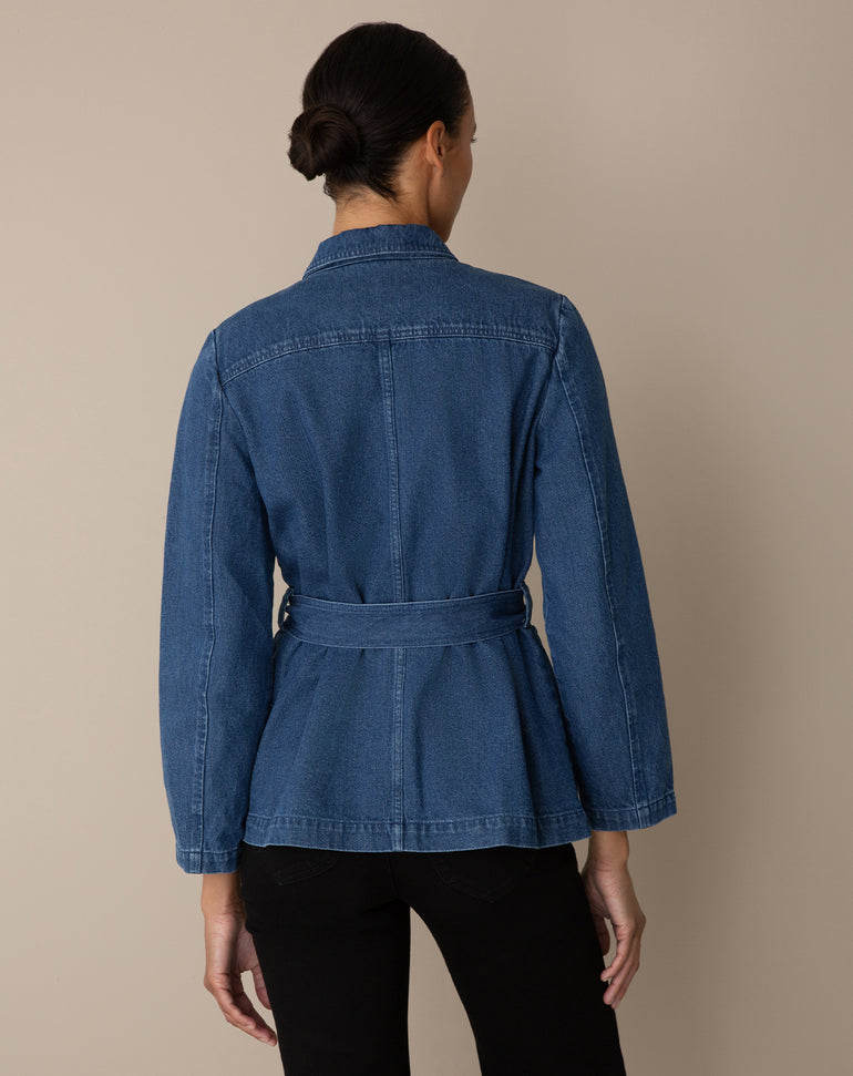 Field Jacket in Dark Wash Denim
