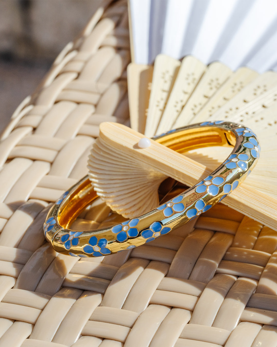 Enamel Hinged Oval Bangle