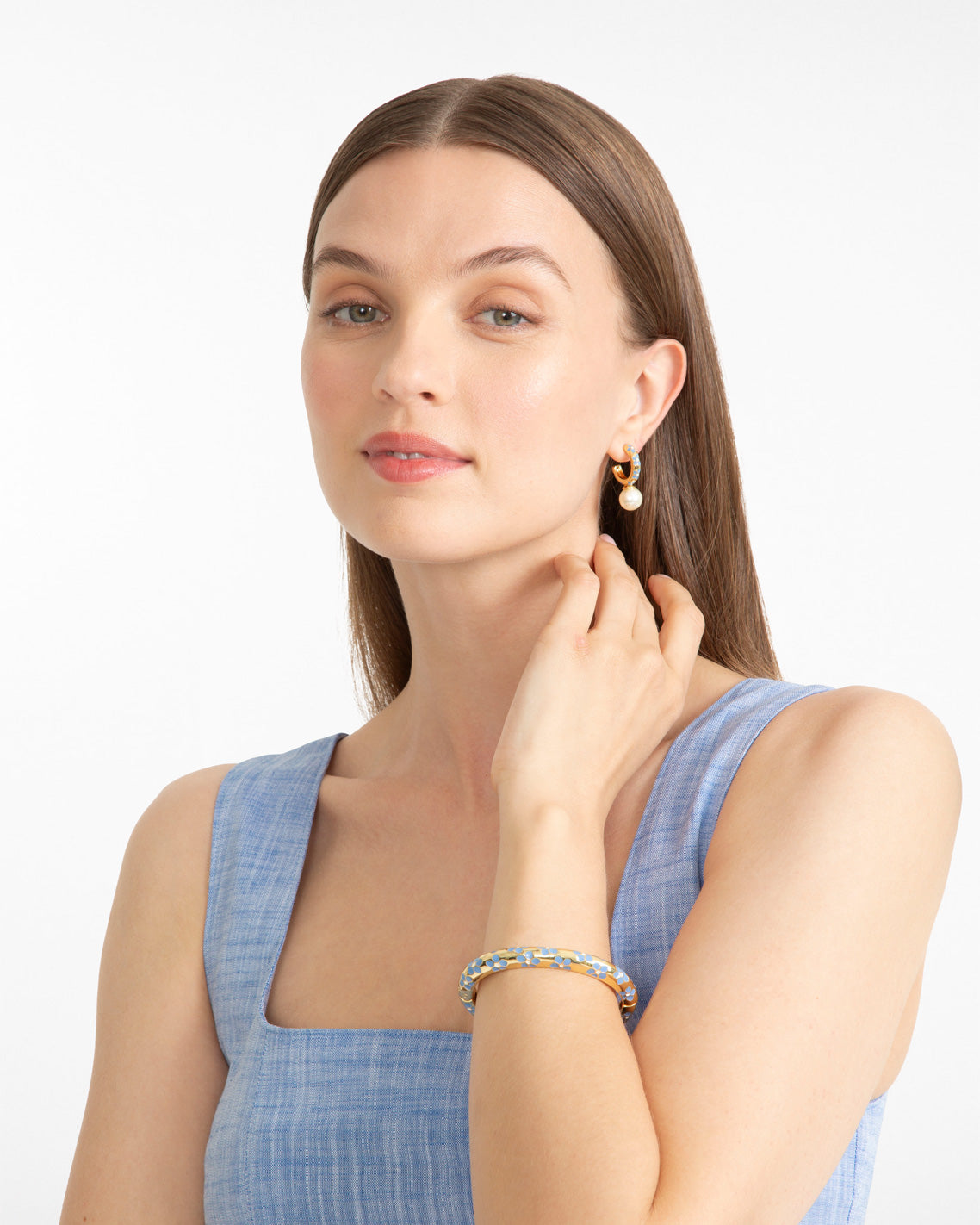 Enamel Hinged Oval Bangle