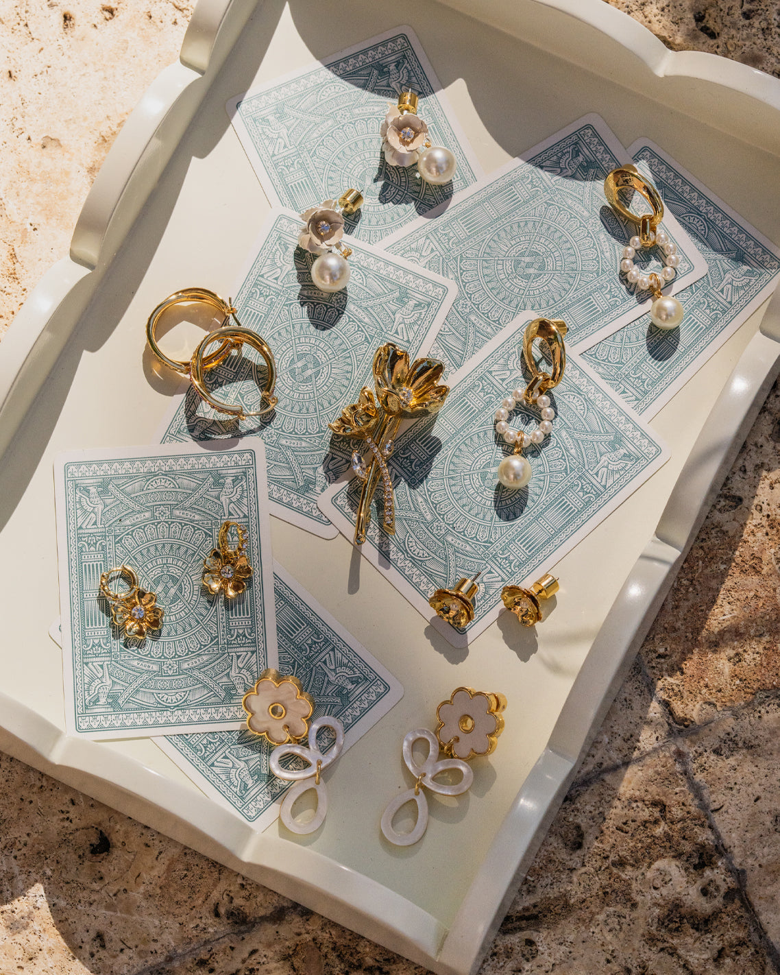 Jeweled Crossover Hoop Earrings