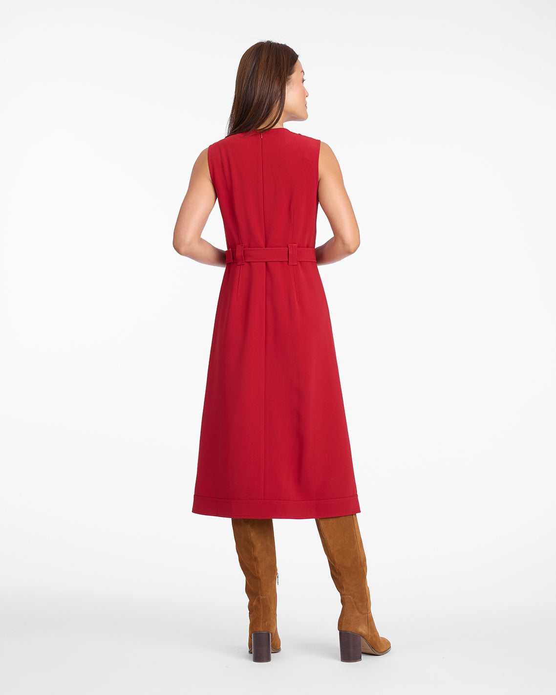 Juno Sleeveless Utility Dress in Red