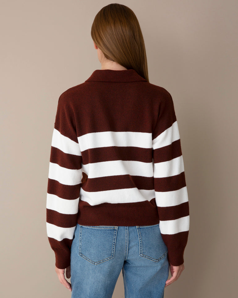 Striped Sweater in Maroon Multi