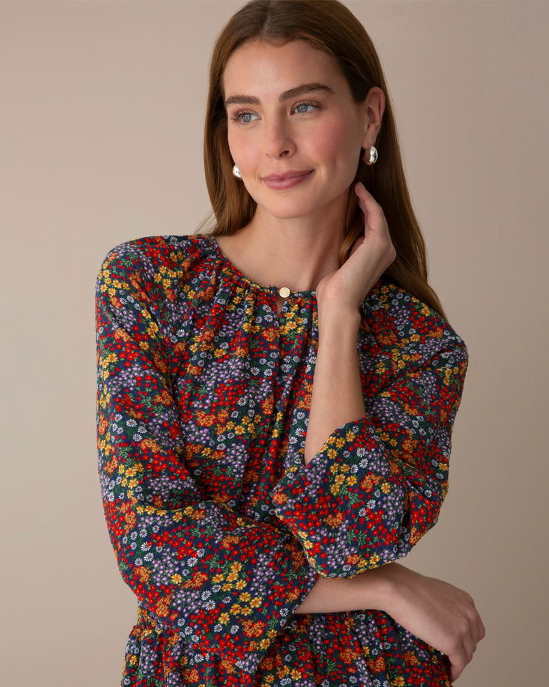Ramsey Midi Dress in Dark Floral