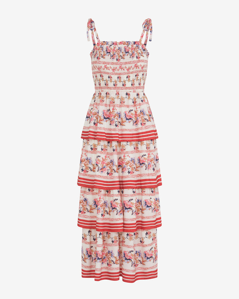 Brooke Multi Tier Midi Dress in Floral