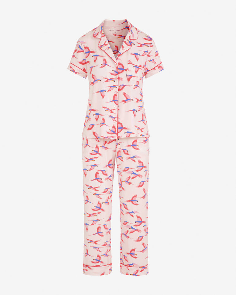 Short Sleeve Linda in Pink Parrot