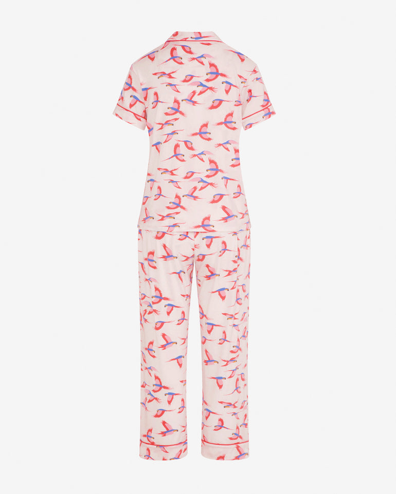 Short Sleeve Linda in Pink Parrot