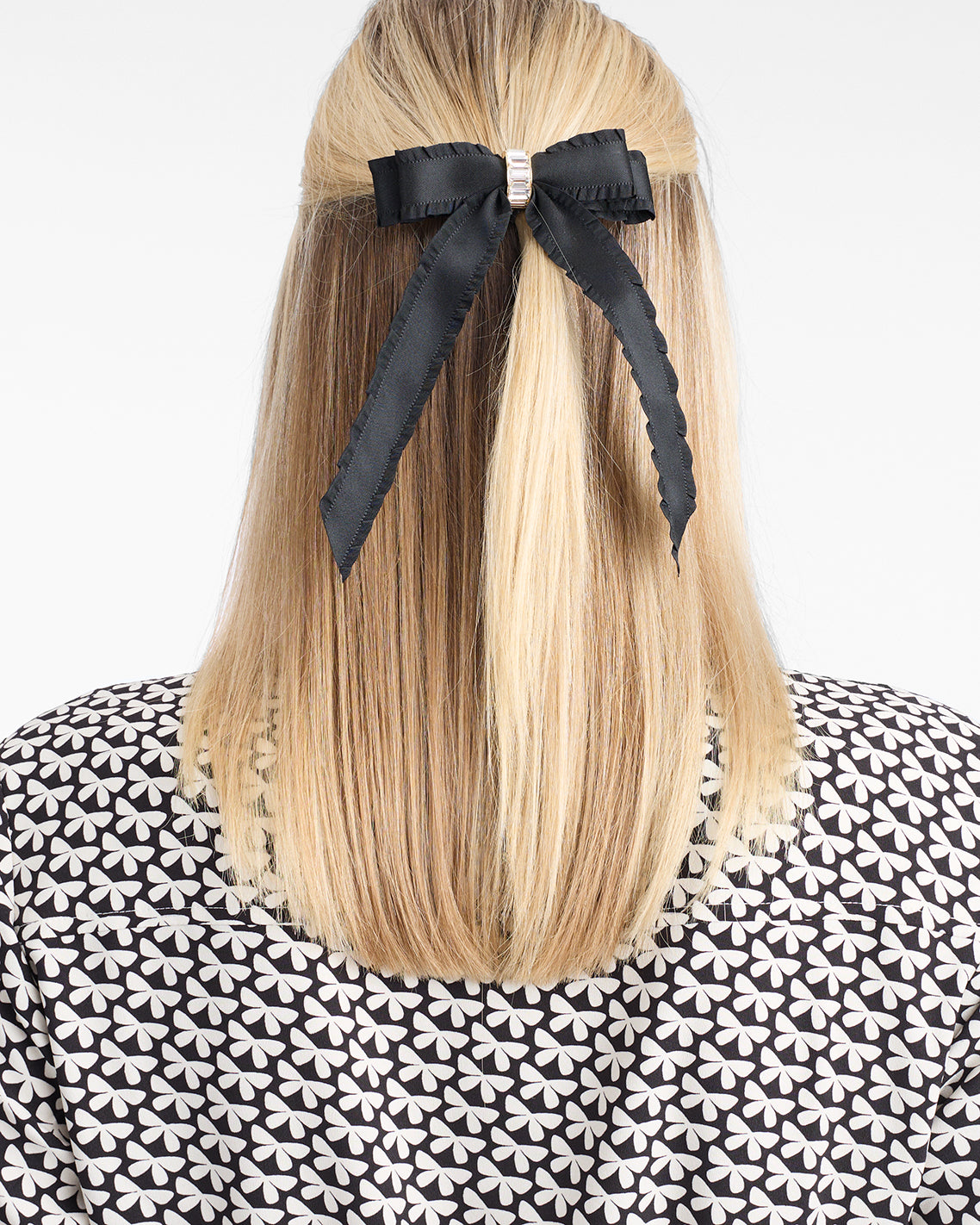 Ruffle Edge Bow Barette