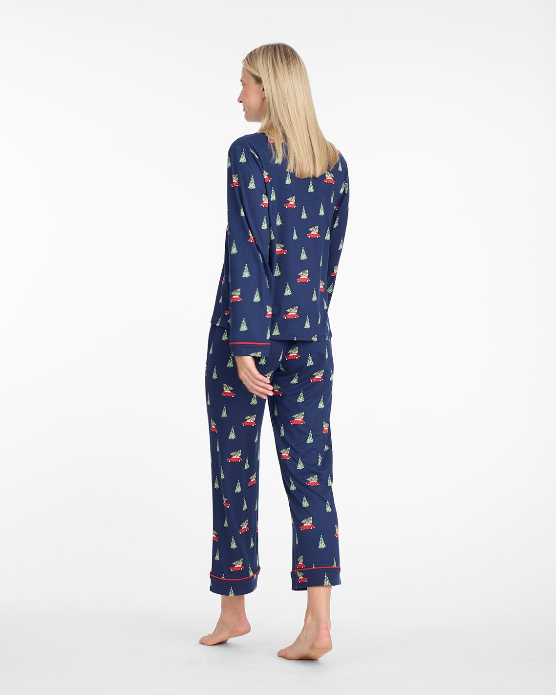 Linda Long-Sleeve Pajama Set in Holiday Trees