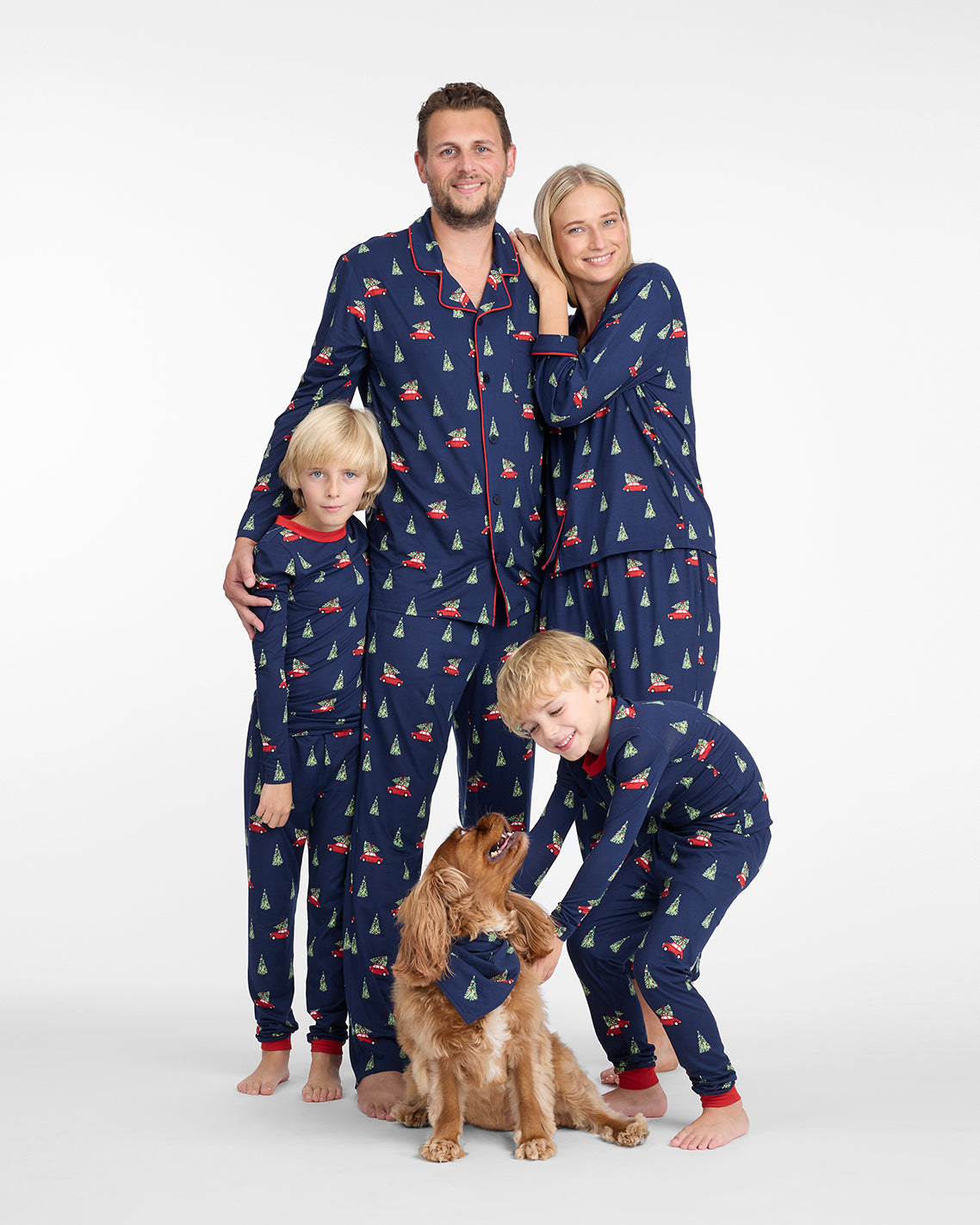 Kid's Pajama Set in Holiday Trees
