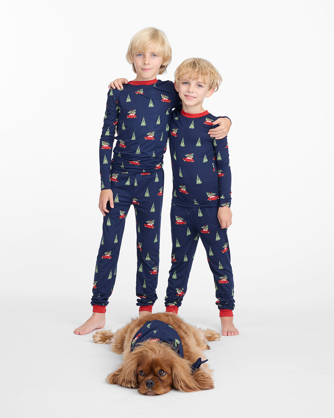 Kid's Pajama Set in Holiday Trees