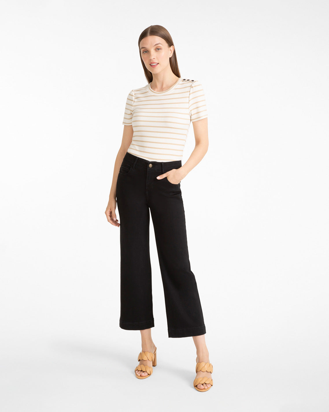 5-Pocket Wide Leg Crop