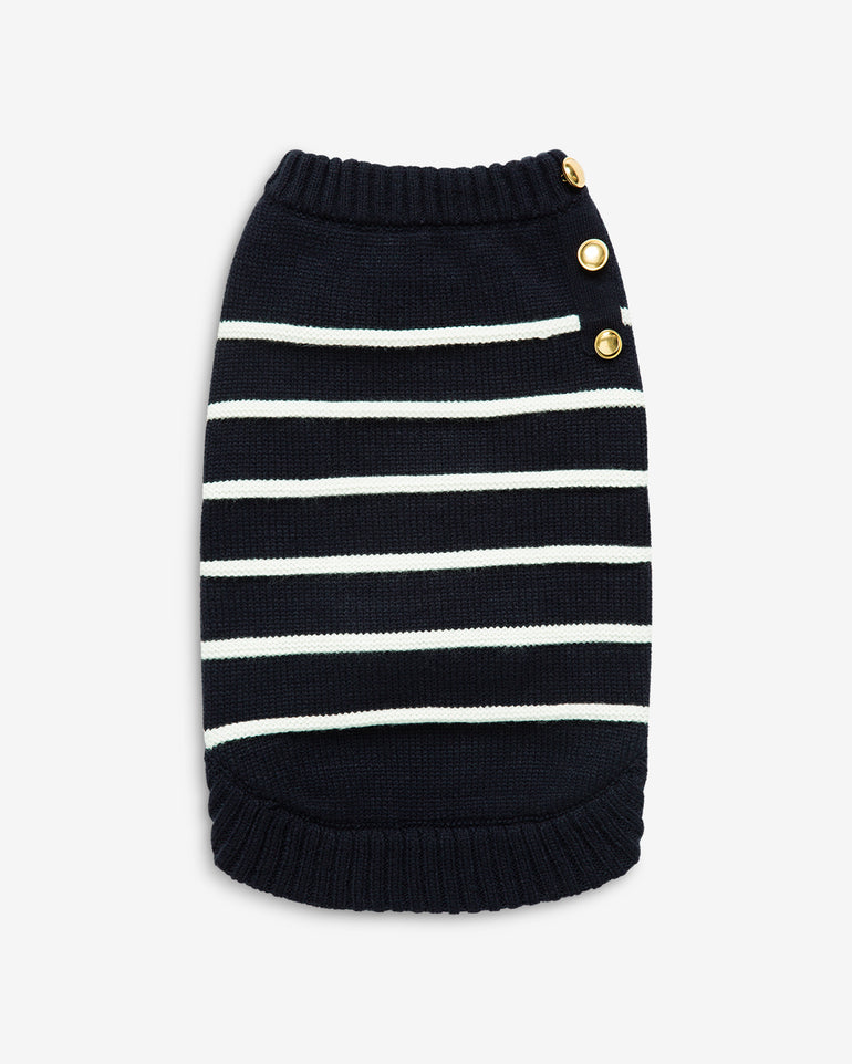 Dog Sweater in Navy Mariner Stripe