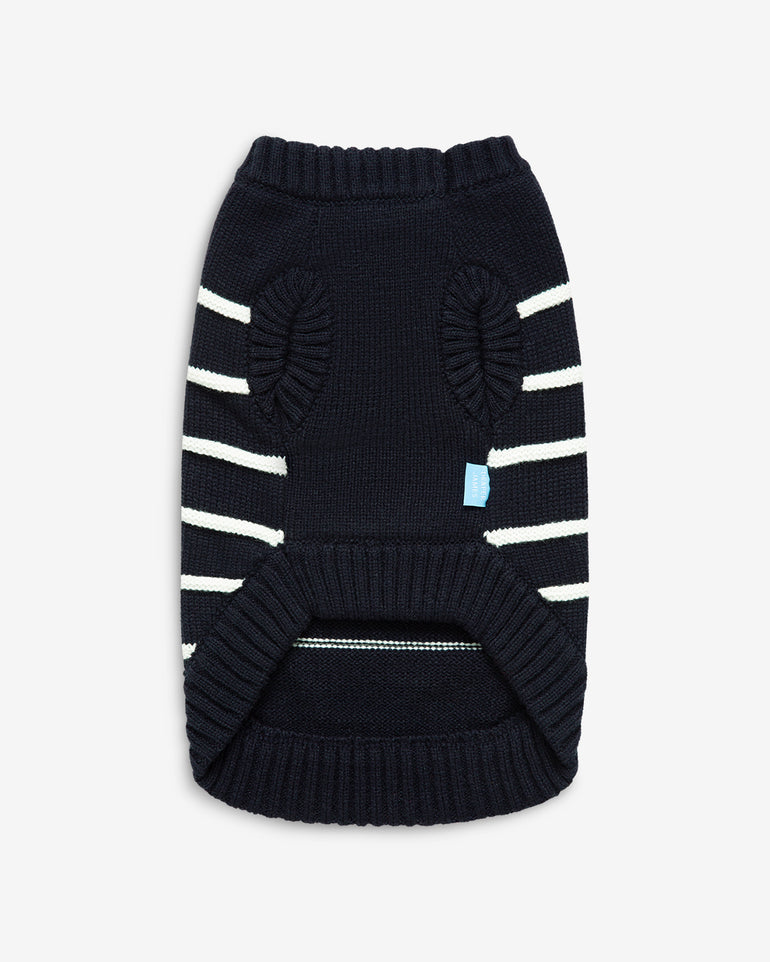 Dog Sweater in Navy Mariner Stripe