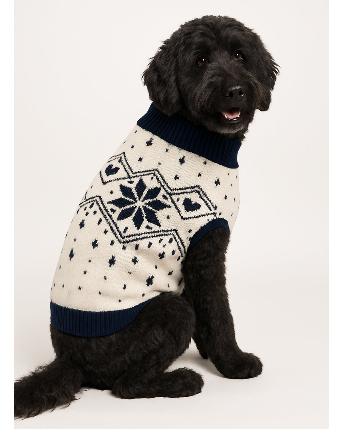 Snowflake Heart Dog Sweater