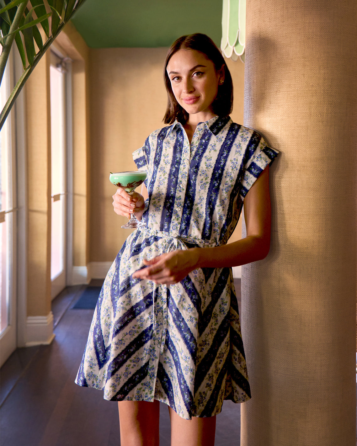 Phoebe Dress in Floral Stripe