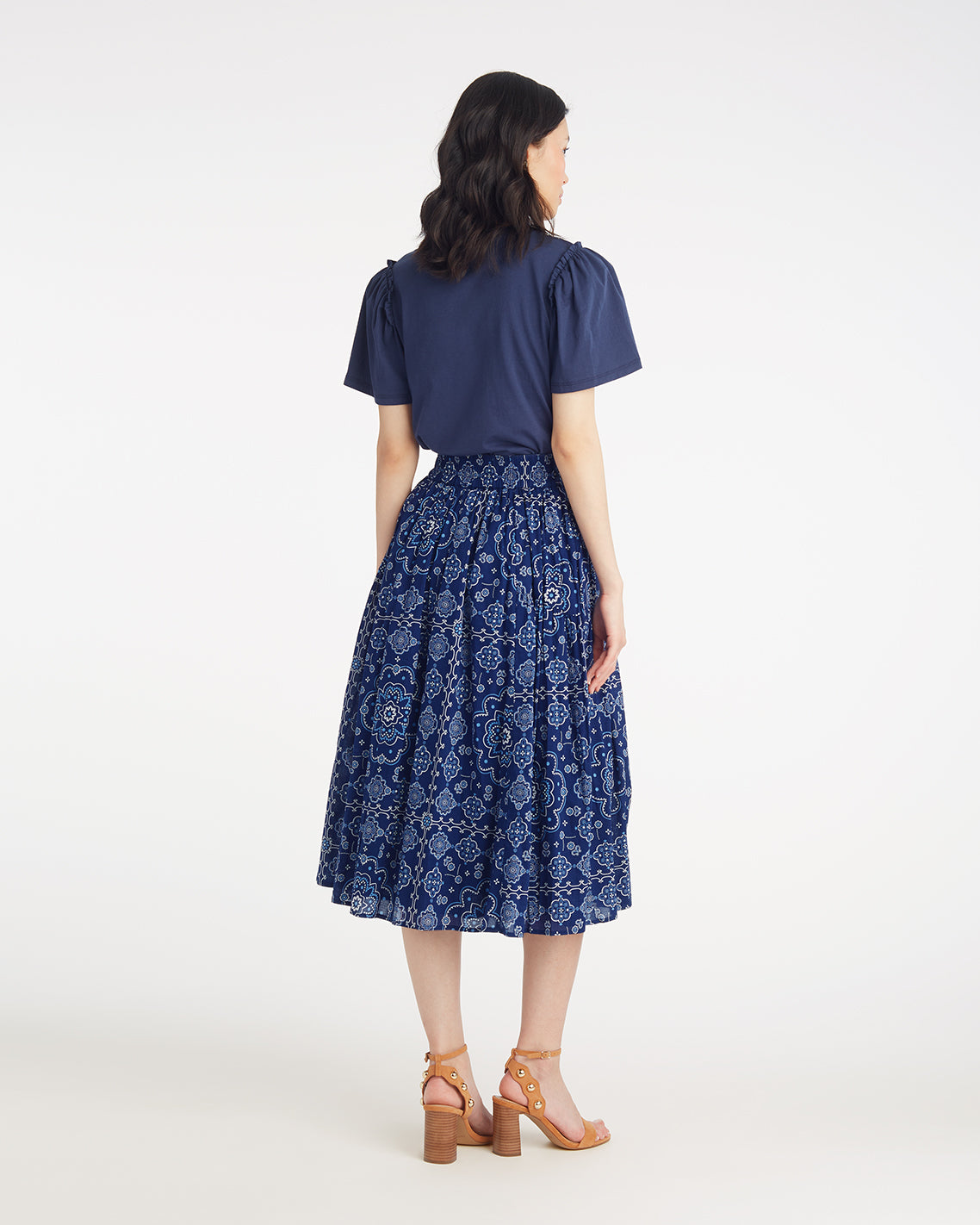 Midi Skirt in Bandana Blue (PRE ORDER | SHIP BY 6/9)*