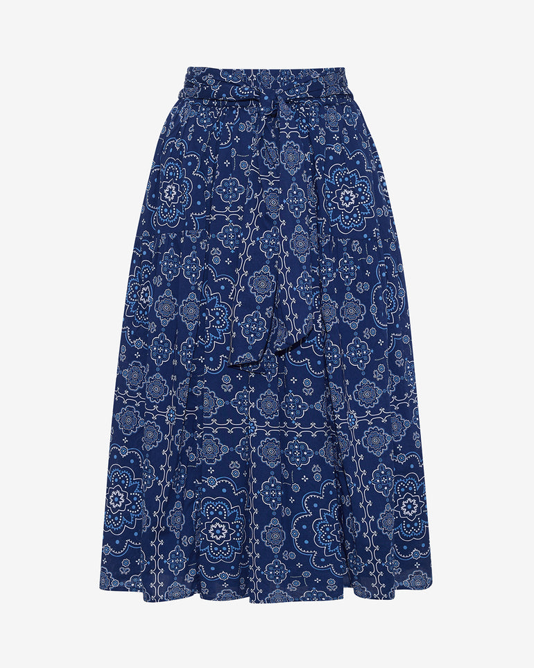 Midi Skirt in Bandana Blue