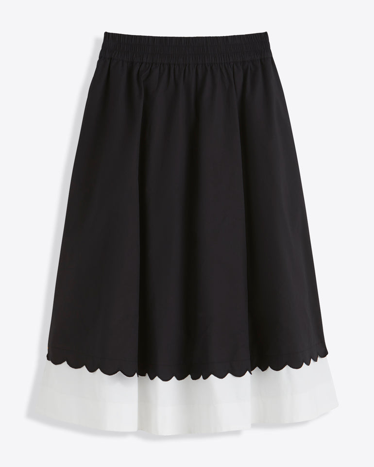 Midi Skirt in Black and White
