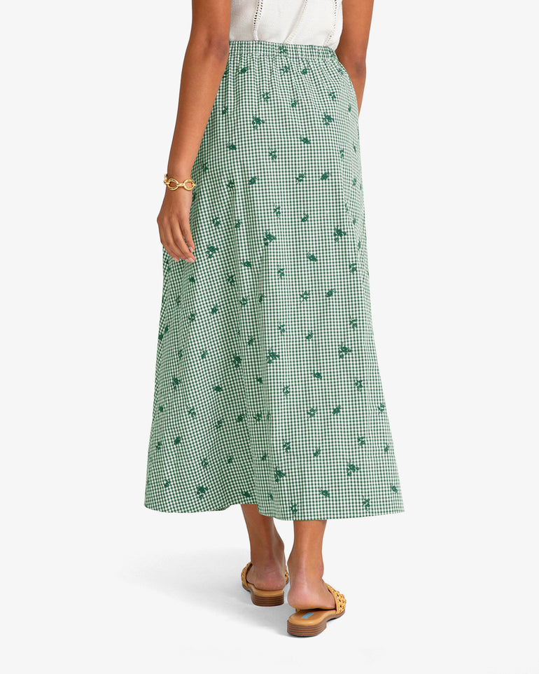 Midi Skirt in Green Gingham