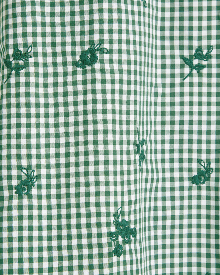 Midi Skirt in Green Gingham