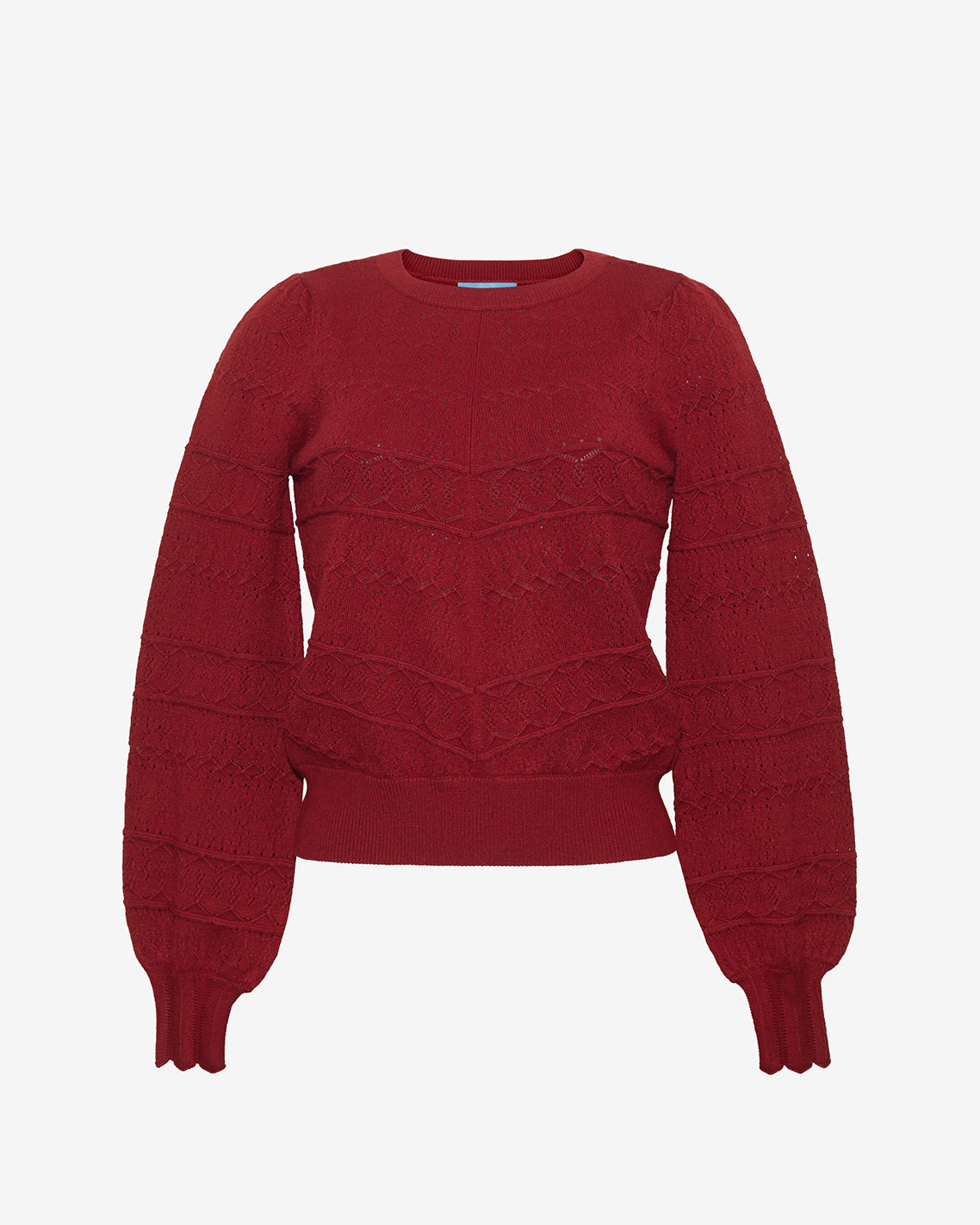 Long-Sleeve Pointelle Sweater