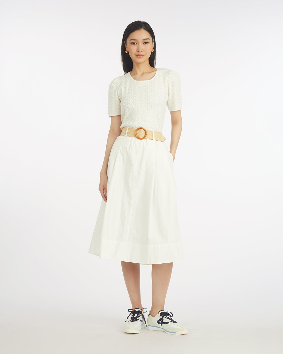 Contrast Belt Linen Skirt – Draper James - Main Image