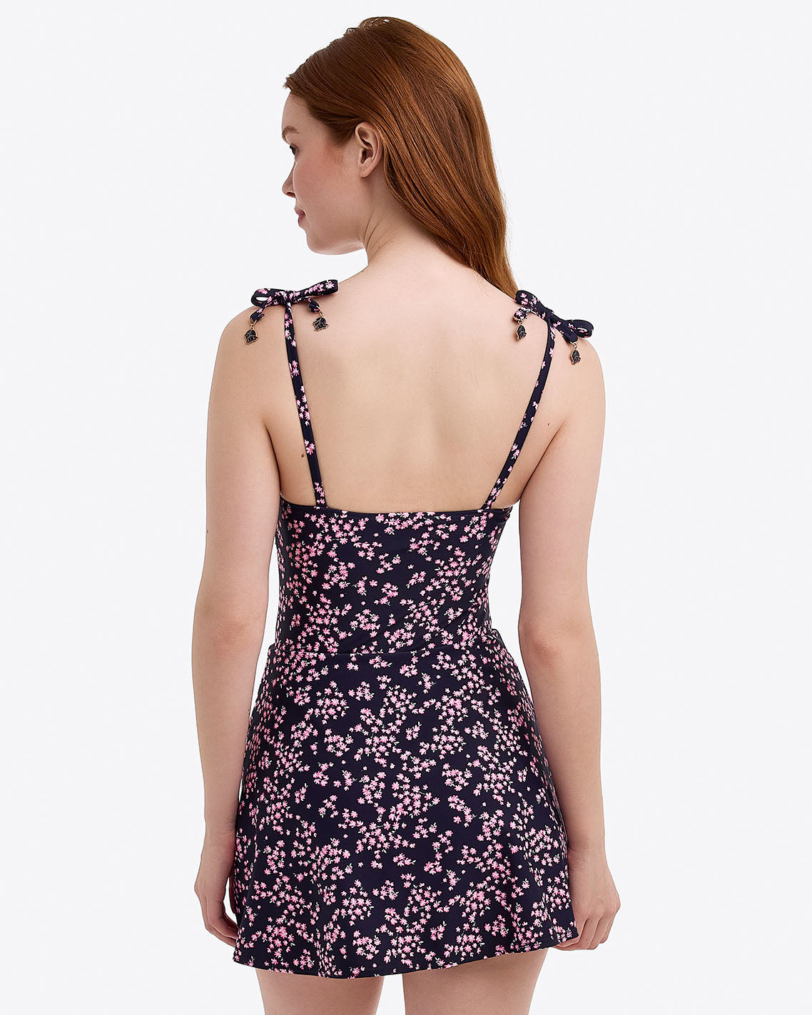 Cherry Blossom Side Shirred Swim Dress